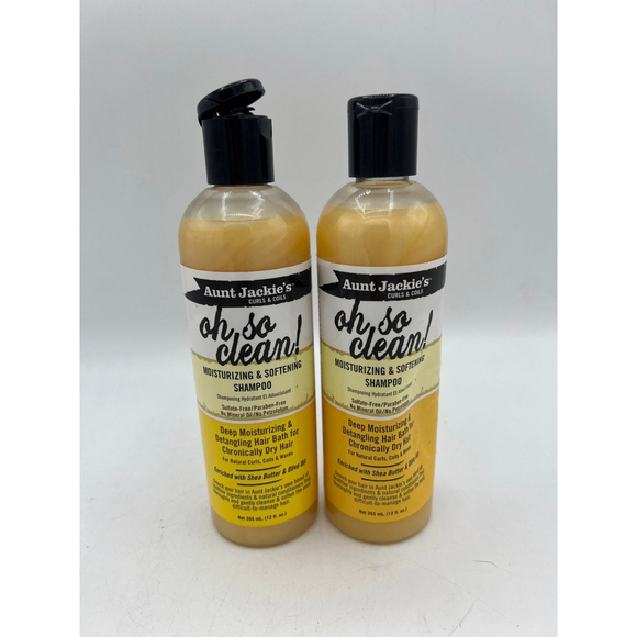 2 x Aunt Jackie's Oh So Clean Moisturizing & Softening Shampoo 12 oz Exp 11/21+ - Picture 1 of 8